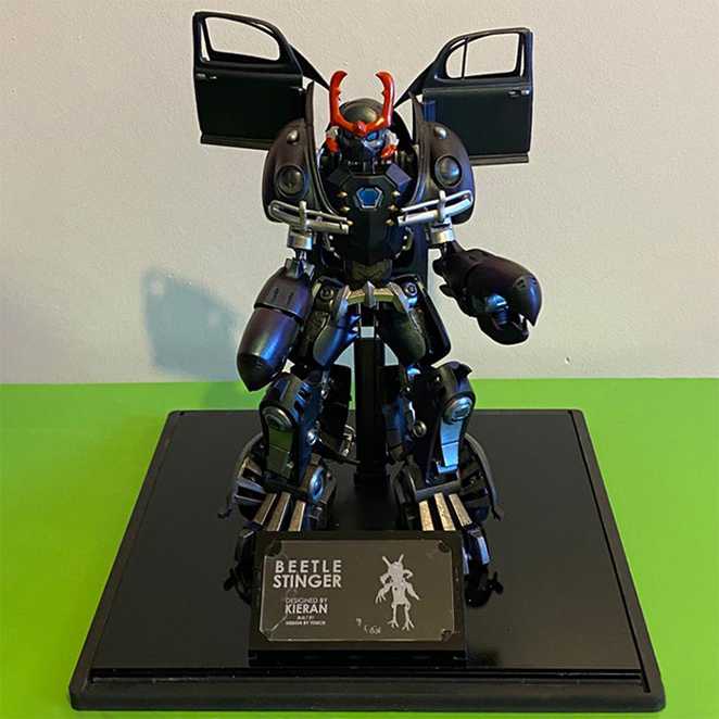 Kieran's one-of-a-kind Beetle Stinger Transformer model.