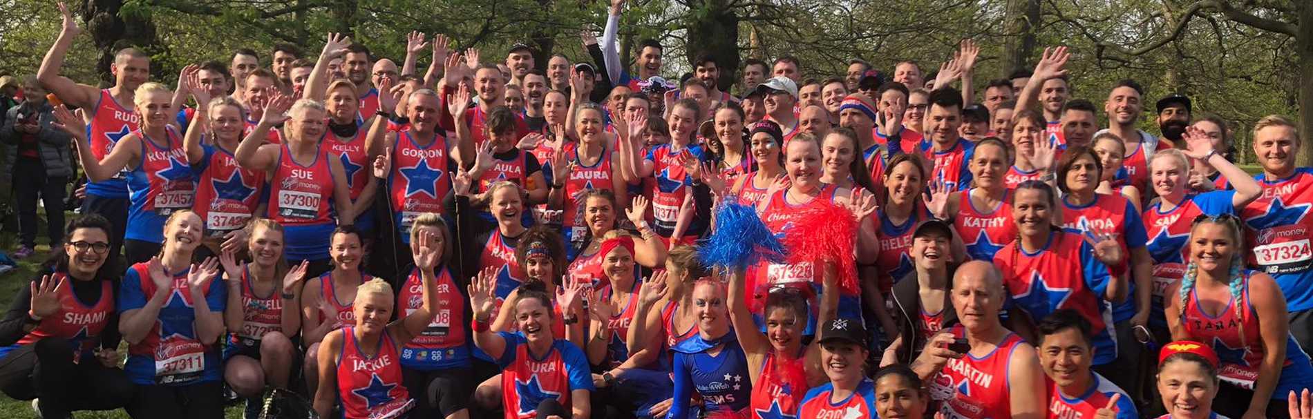 A start line photo of all the Make-A-Wish runners before they started the 2019 London Marathon.