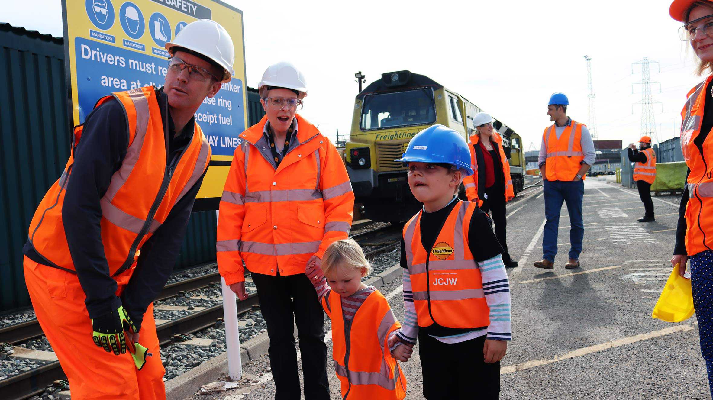 Josiah meeting some of the G&W Freightliner staff.