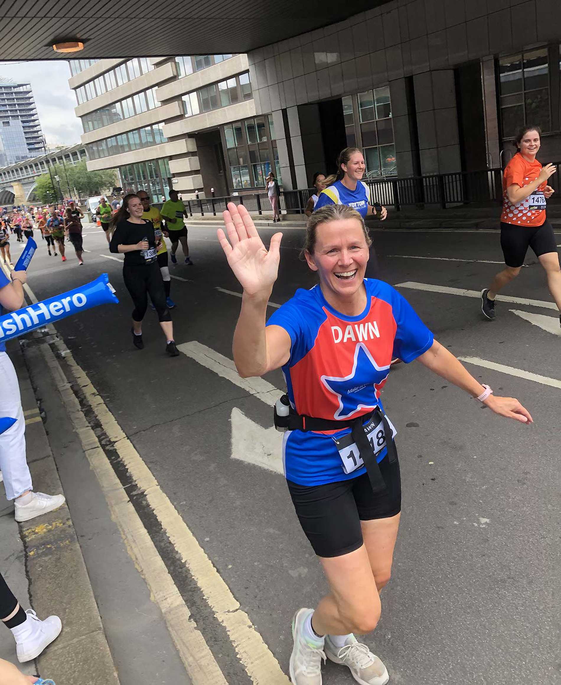 #WishHero, Dawn running through the city during the 2021 London Landmarks Half Marathon.