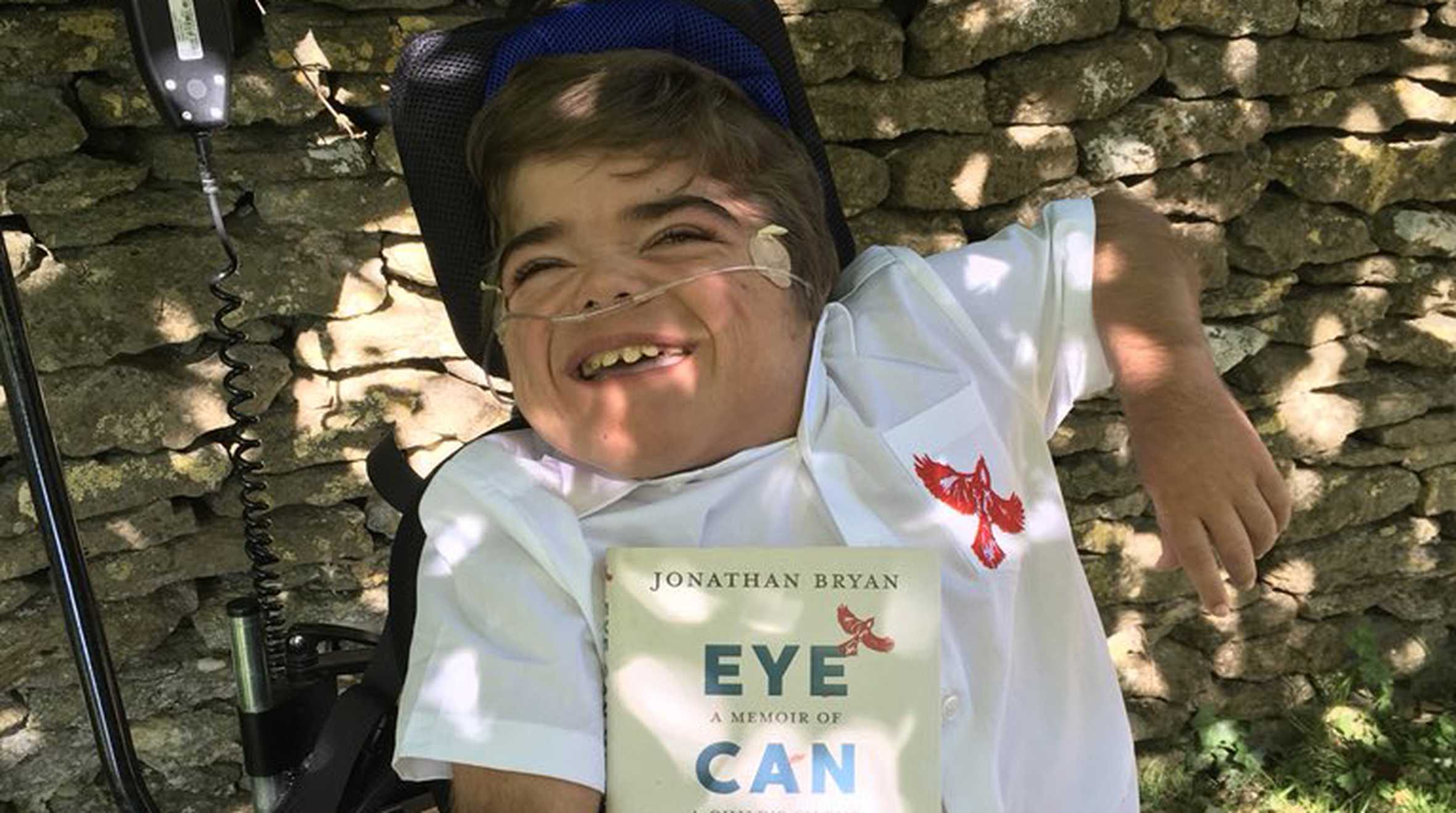 Jonathan with his book - Eye Can Write