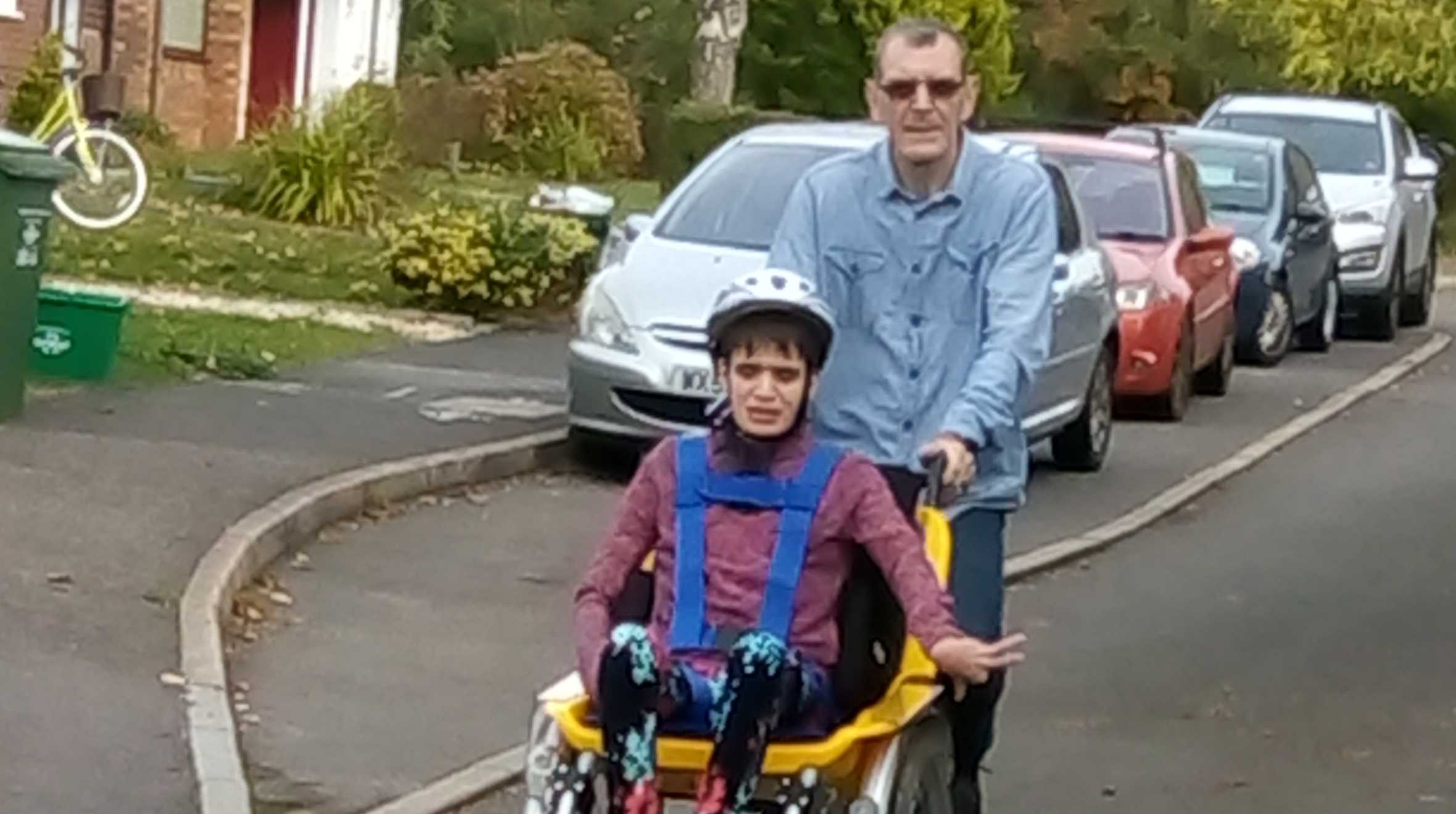Grace using her new trike