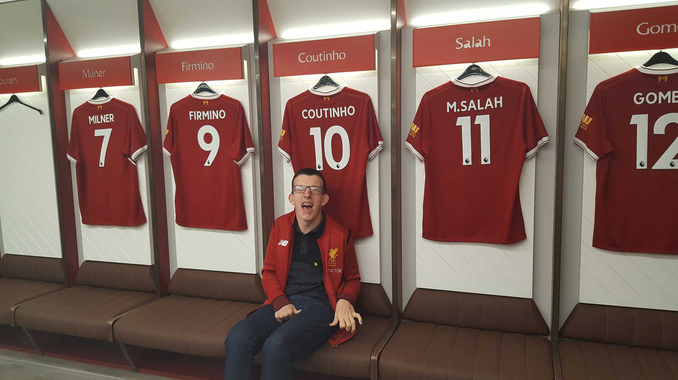 Loyd in the Liverpool dressing room