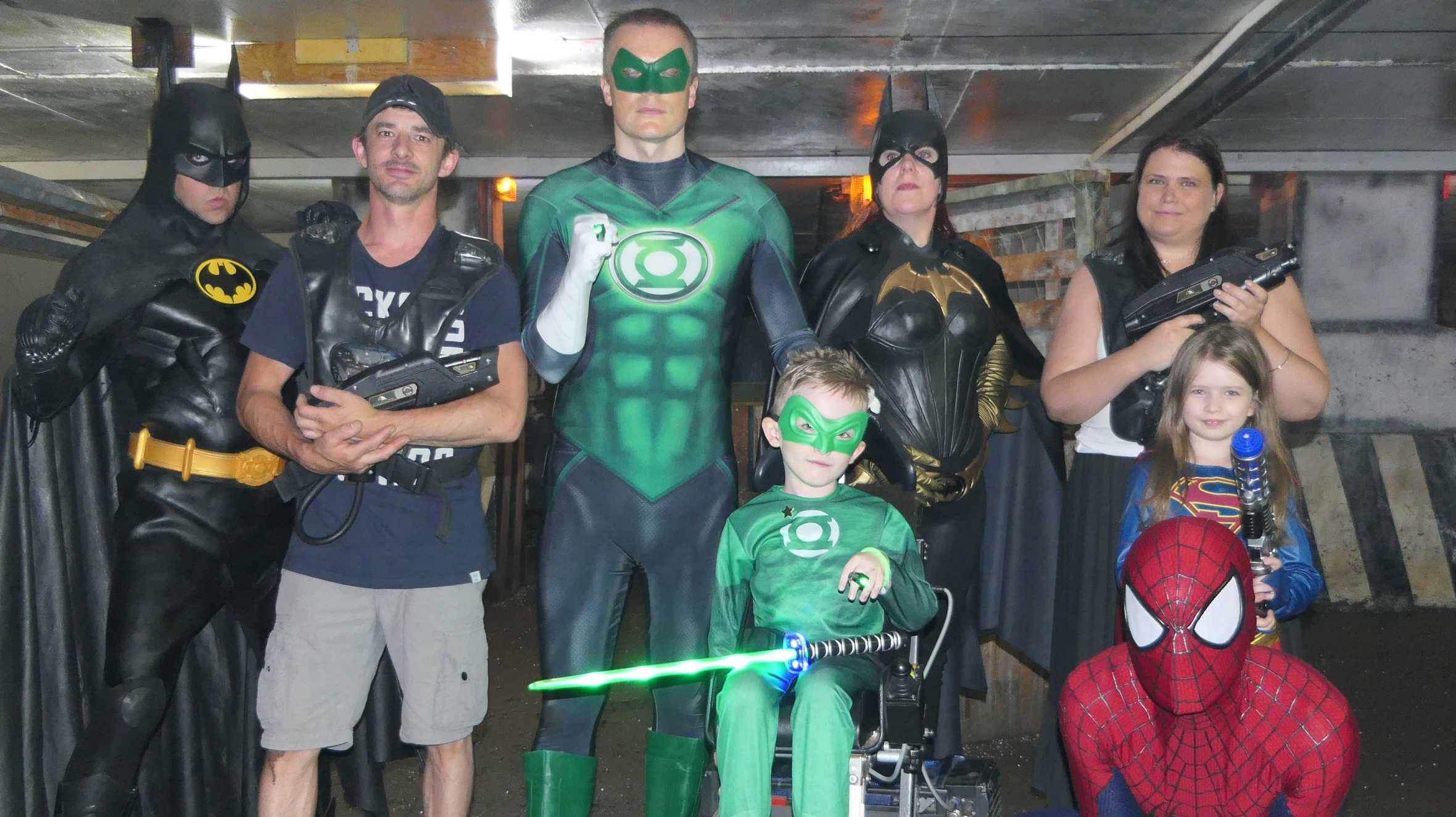 Everyone gathered together on George's wish