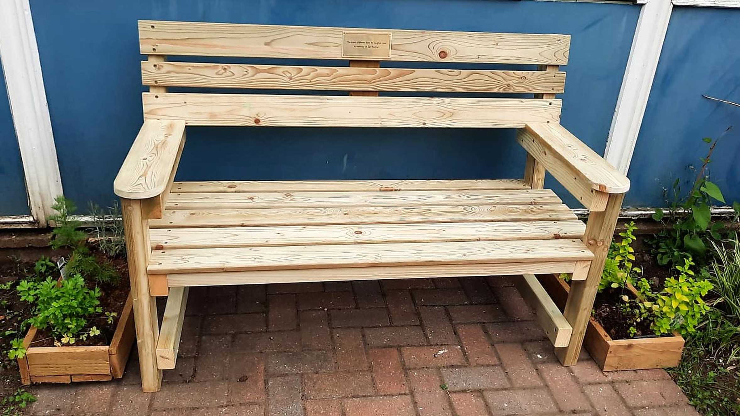 The bench that Coop Academy High School fundraised for in memory of former pupil, Zain Bukhari.