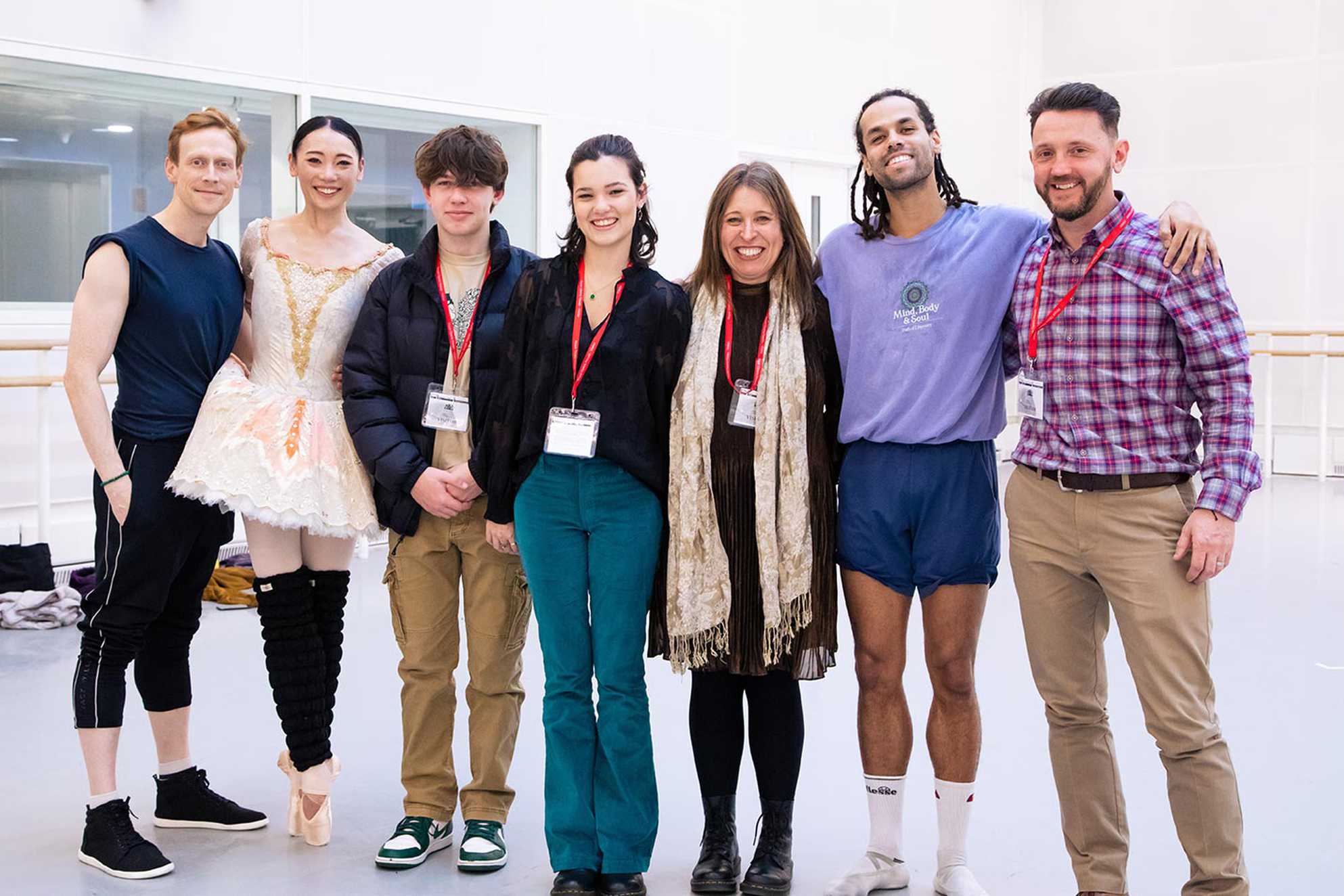 L-R: Edward Watson, Mariko Sasaki, Izzy's brother, Izzy, Mum, Joseph Sissens and Dad.