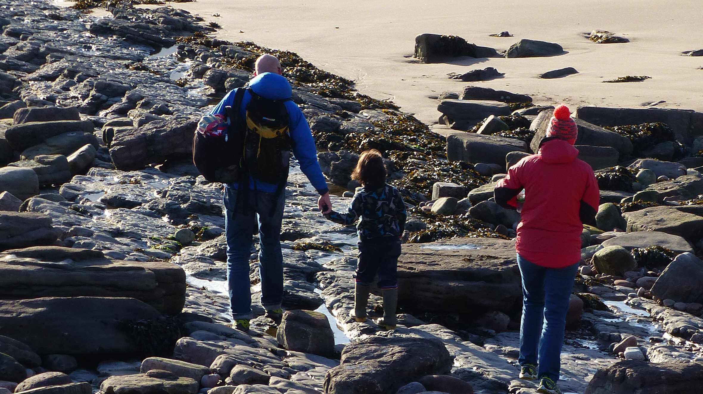 Catrin and her family on the beach