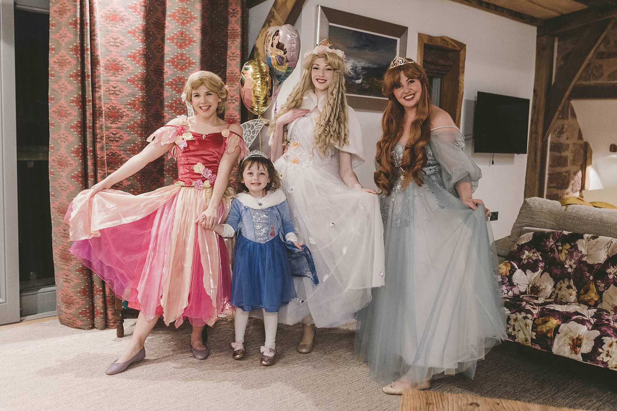 Ayssia, posing with three of her fellow princesses.