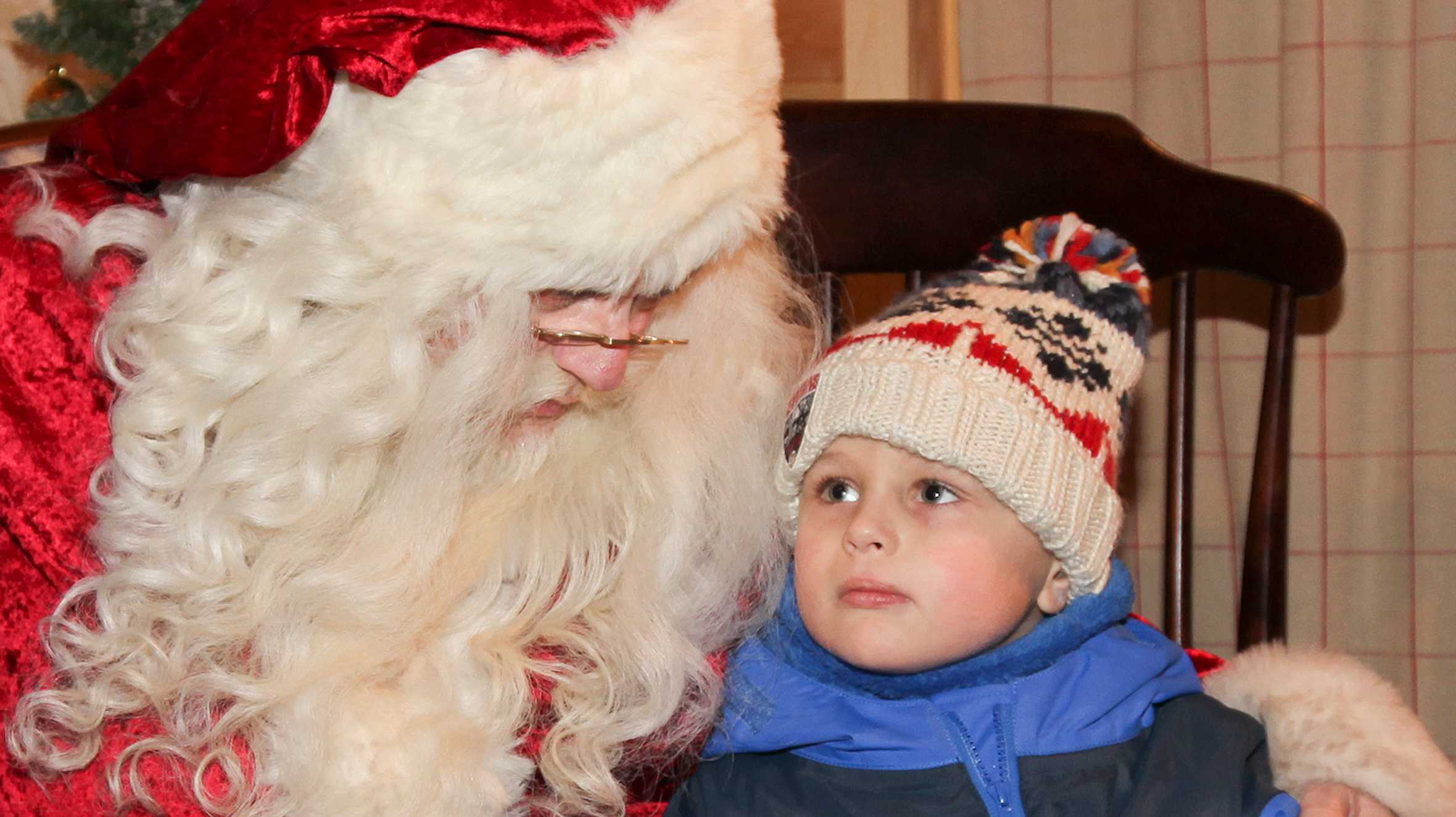 Finn with Santa in Lapland