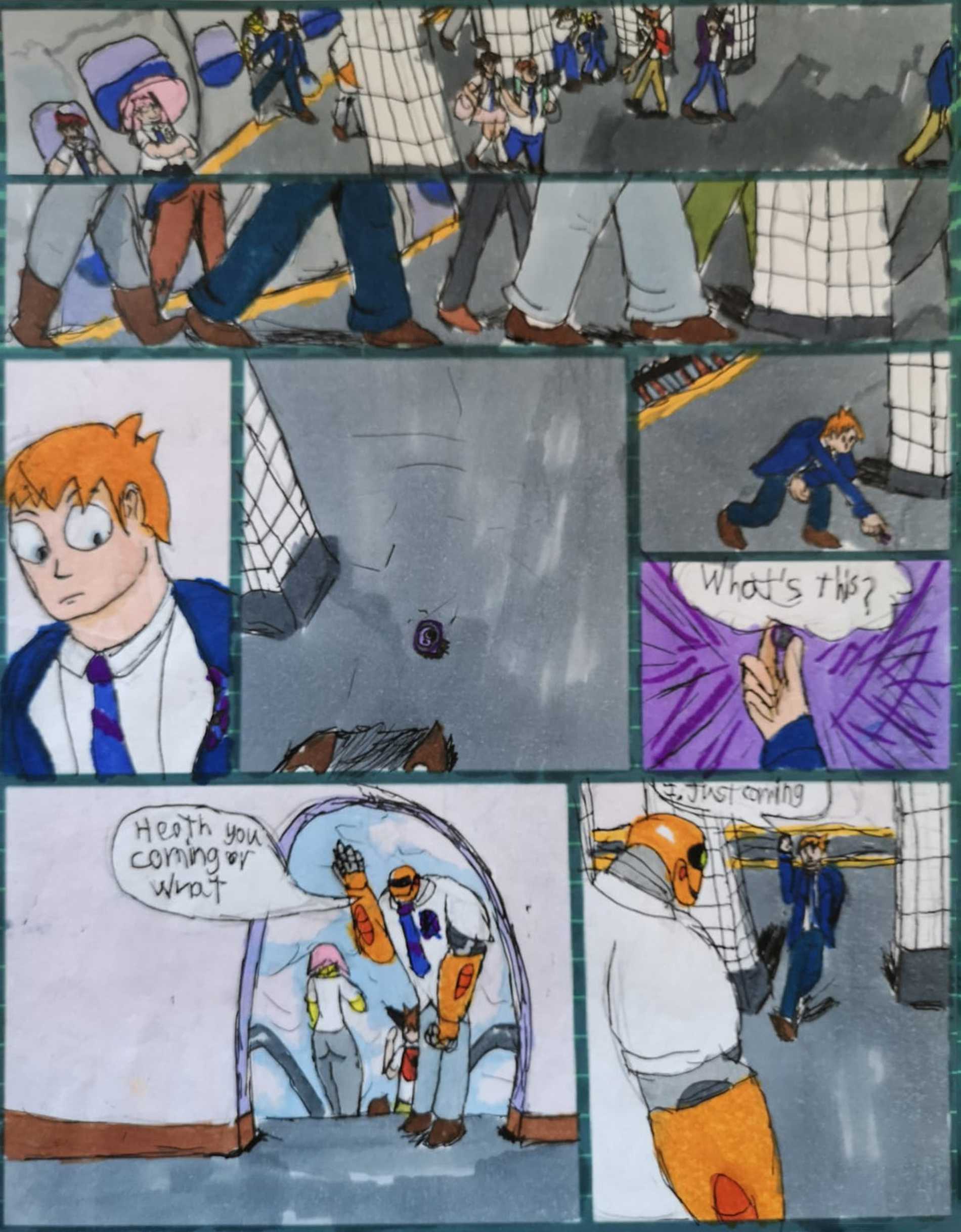 Some of James' artwork, ready to be made into a comic.