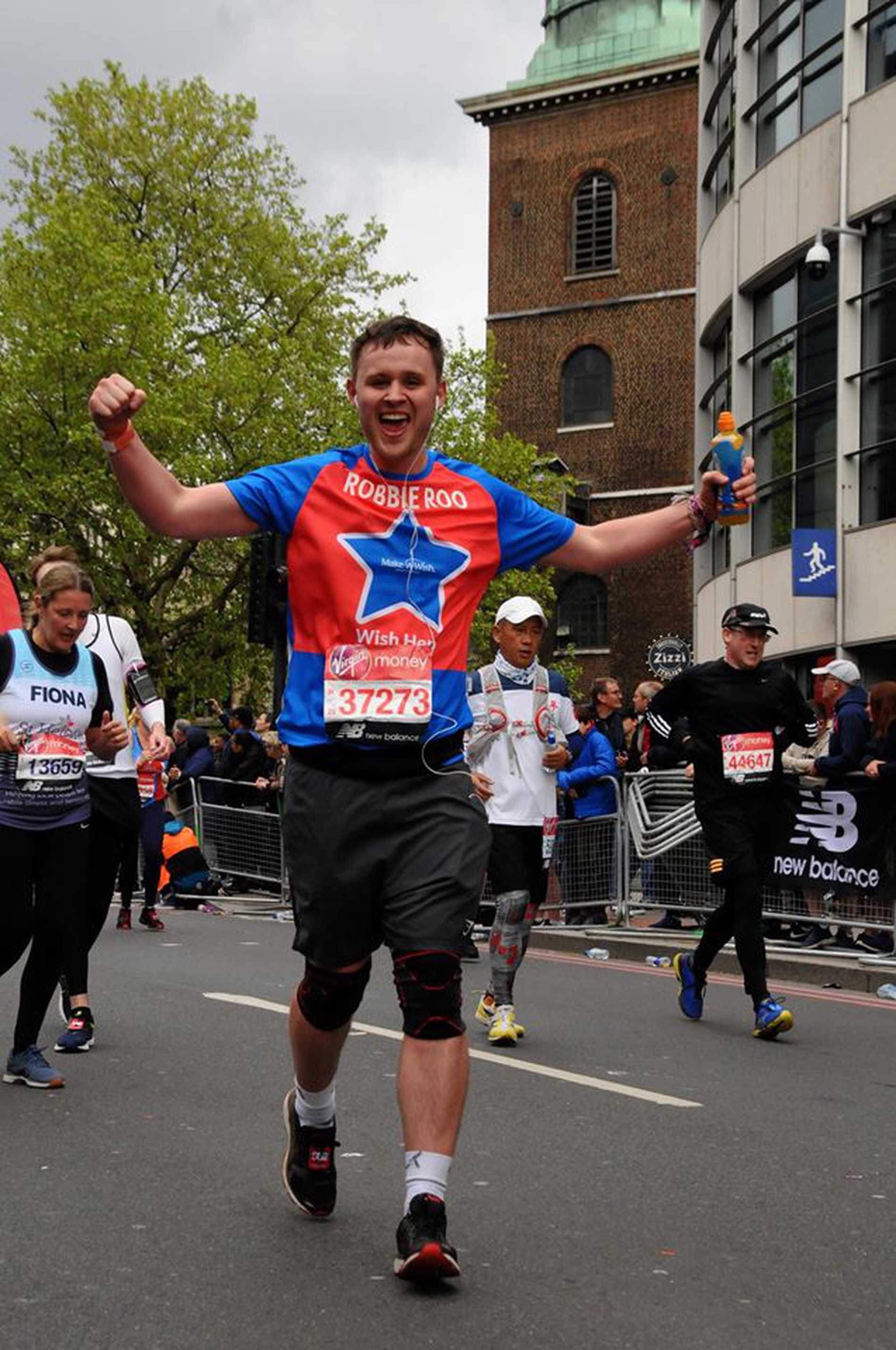 A male Make-A-Wish #WishHero taking part in the 2019 London Marathon.