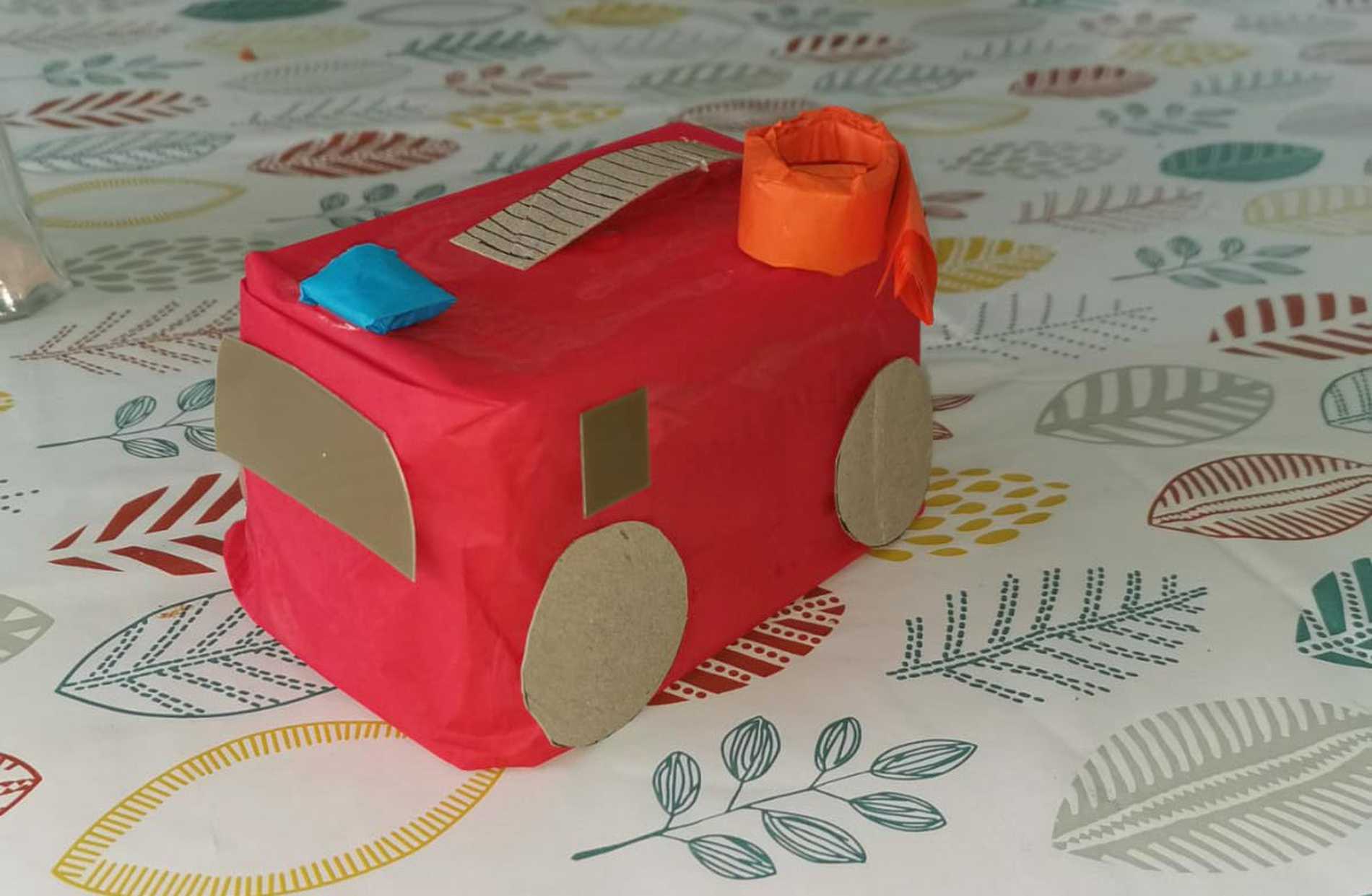 A model of a fire engine created by wish child, Bethany.