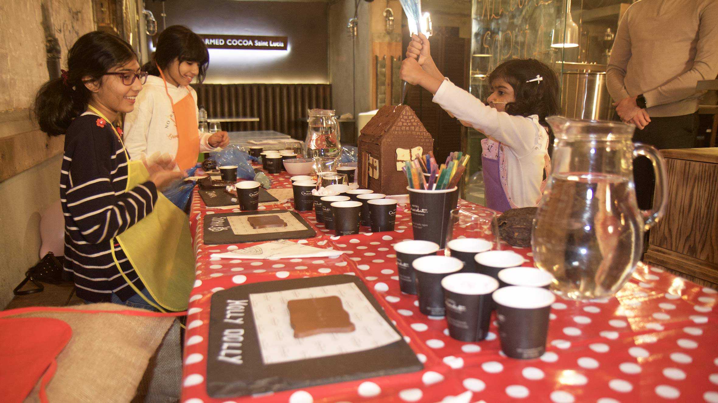 Sophia and her sister, Zahra making some chocolate creations together.