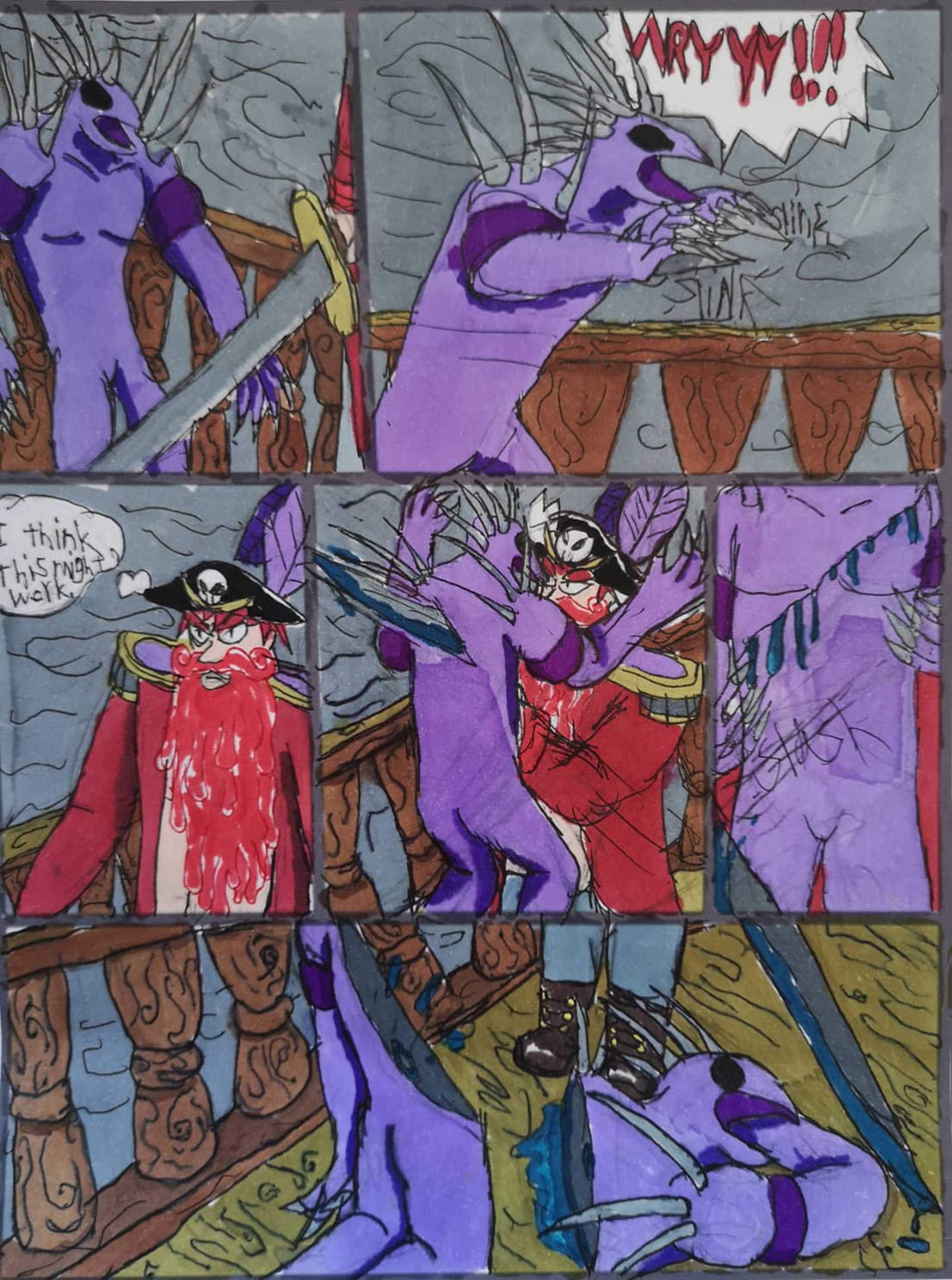 Some of James' artwork, ready to be made into a comic.