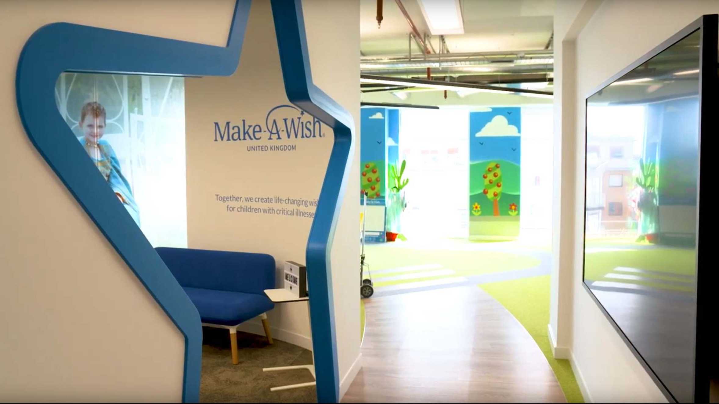 The entrance to the Make-A-Wish Community Hub