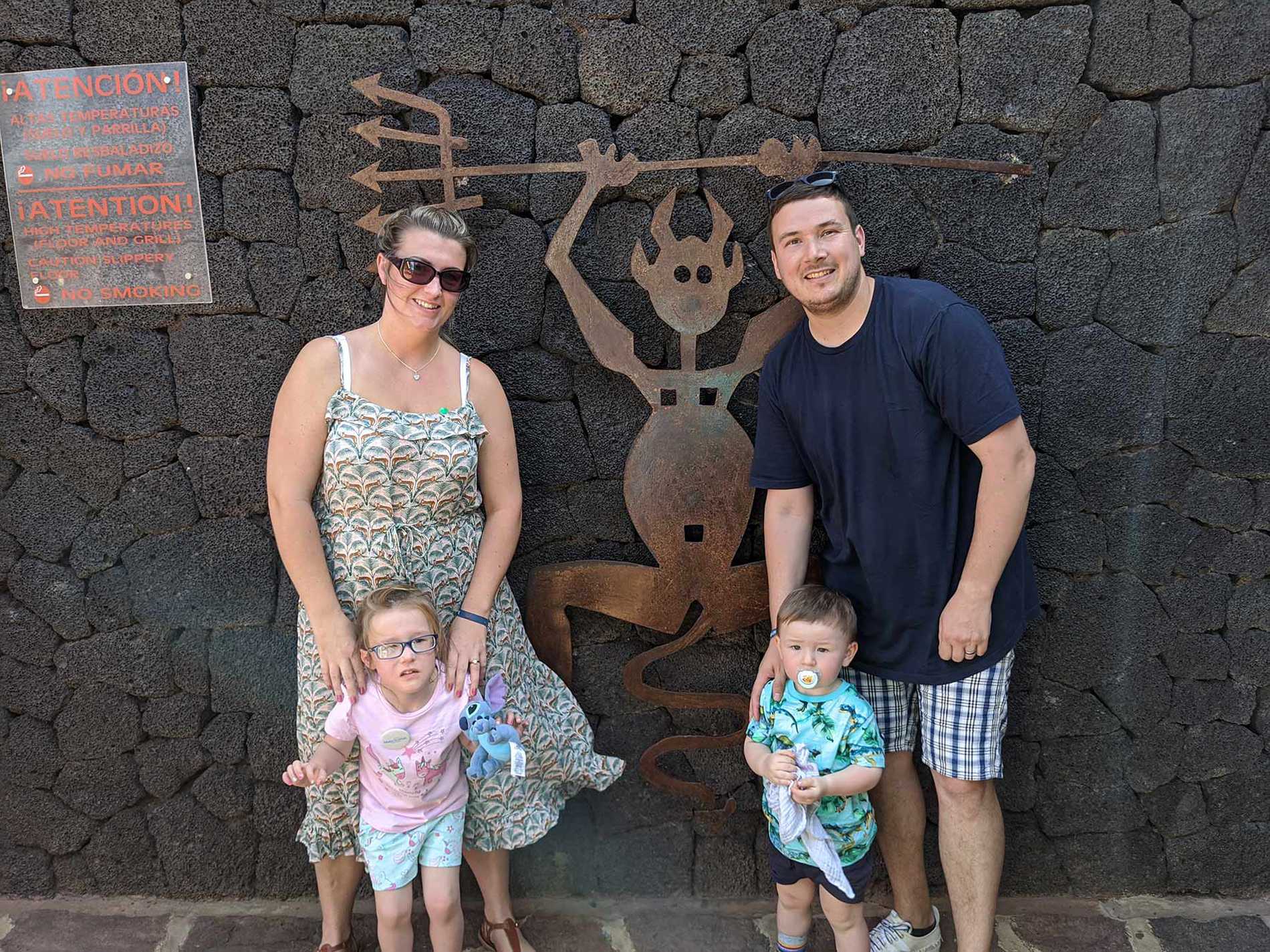 Hope with her mum, dad and brother.