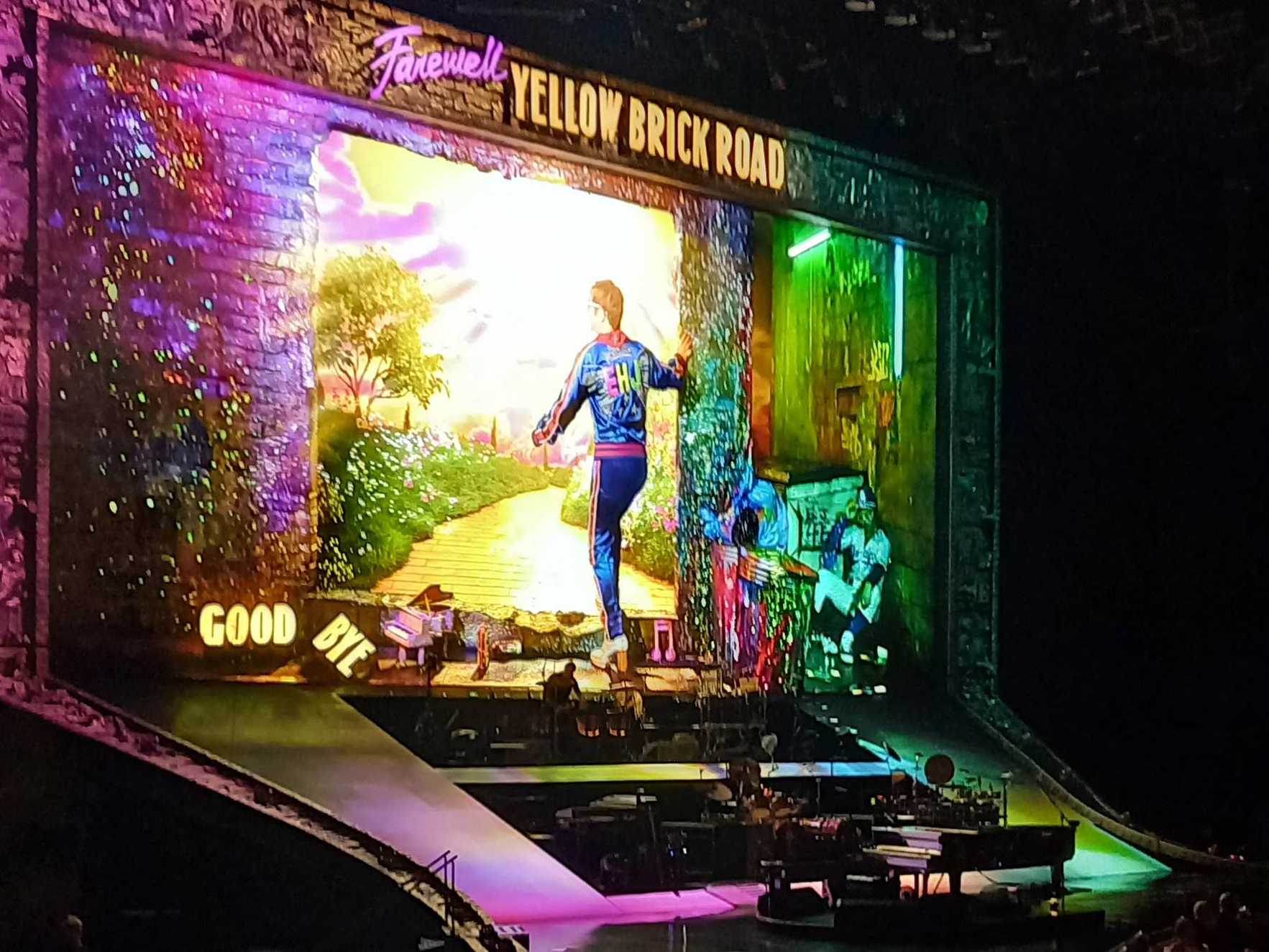 A great view of the stage before Elton John came on to perform.