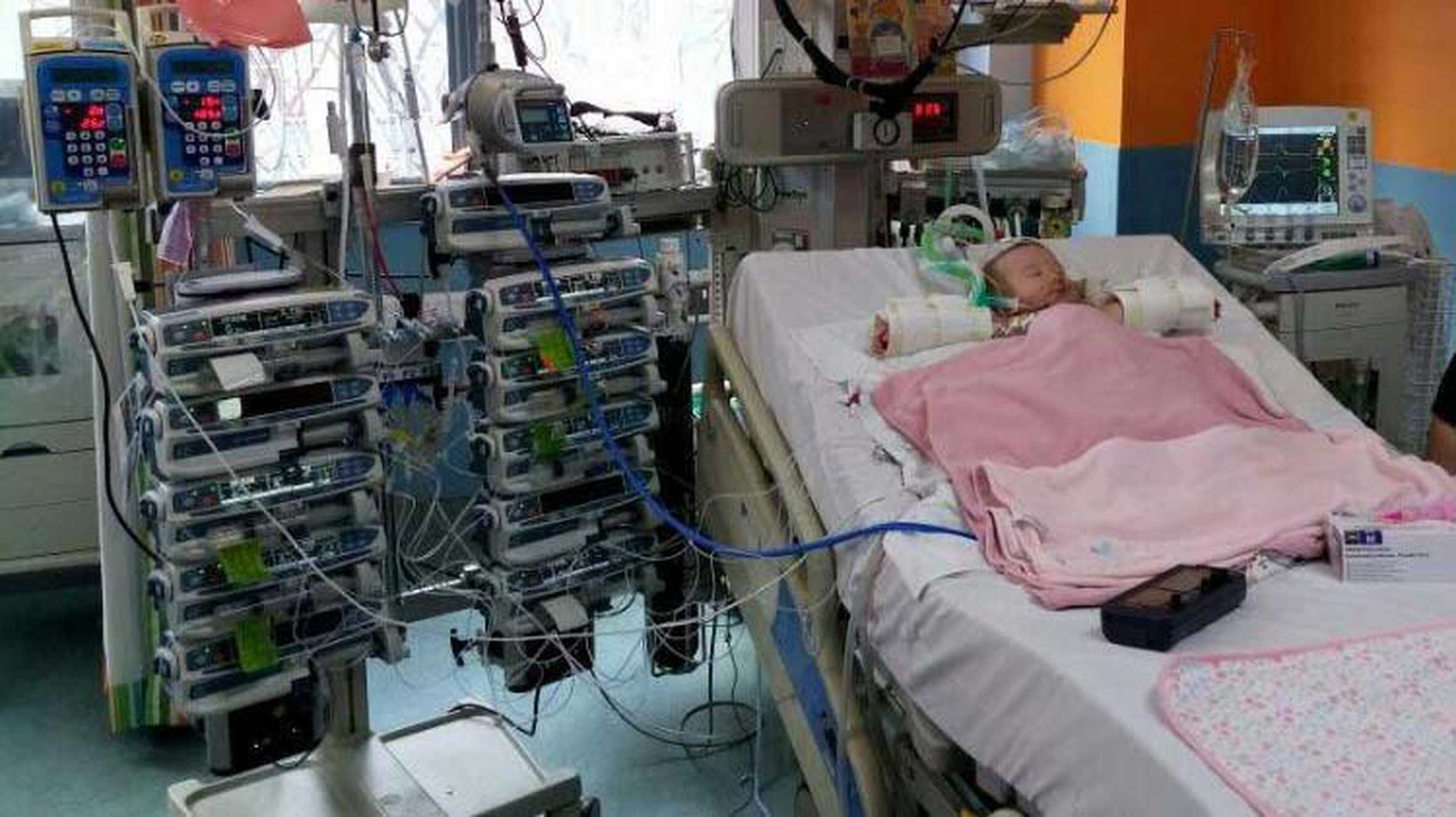 Wish child Hope in hospital surrounded by machines
